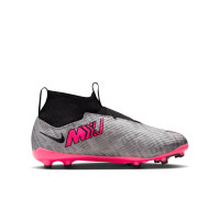 Nike Zoom Mercurial Superfly 9 Pro XXV Laceless Grass Football Shoes (FG) Kids Silver Pink Black