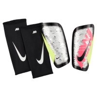 Nike Mercurial Lite 25 Shin Guards Silver Pink Yellow