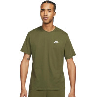 Nike Club SportswearT-Shirt Olijf Groen Wit