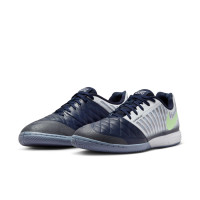 Nike Lunargato II Zaalvoetbalschoenen (IN) Donkerblauw Zilver Lichtgroen