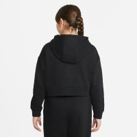 Nike Club Sportswear Crop Hoodie Meisjes Zwart Wit