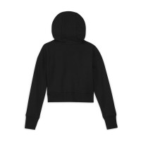 Nike Club Sportswear Crop Hoodie Meisjes Zwart Wit