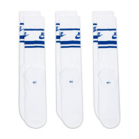 Nike Sportswear Everyday Essential Sportsokken 3-Pack Wit Blauw