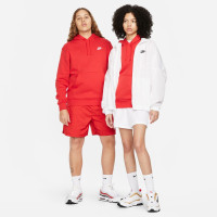 Nike Club Sportswear Fleece Hoodie Rood Wit