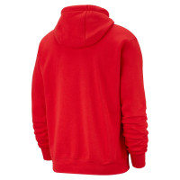 Nike Club Sportswear Fleece Hoodie Red White