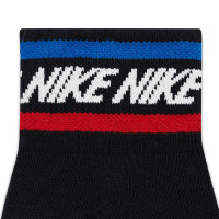 Nike Sportswear Everyday Essential Korte Sportsokken 3-Pack Zwart Blauw Rood