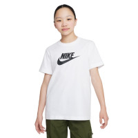 Nike Logo Sportswear T Shirt Meisjes Wit Zwart