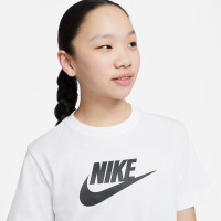 Nike Logo Sportswear T-Shirt Meisjes Wit Zwart