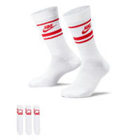 Nike Sportswear Everyday Essential 3-Pack Sports Socks White Red