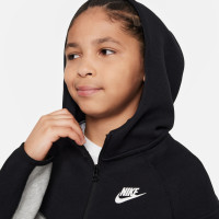 Nike Tech Fleece Trainingspak Sportswear Kids Lichtgrijs Zwart Wit
