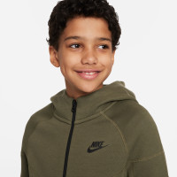Nike Tech Fleece Tracksuit Sportswear Kids Olive Green Black