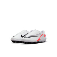 Nike Mercurial Vapor Club 15 Gras / Kunstgras Voetbalschoenen (MG) Kleuters Wit Felrood Zwart