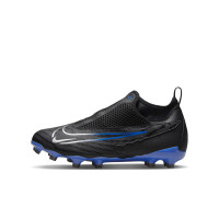 Nike Phantom GX Academy Dynamic Fit Gras / Kunstgras Voetbalschoenen (MG) Kids Zwart Blauw