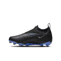 Nike Phantom GX Academy Dynamic Fit Gras / Kunstgras Voetbalschoenen (MG) Kids Zwart Blauw