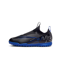 Nike Zoom Mercurial Vapor 15 Academy Laceless Turf Football Shoes (TF) Kids Black Blue