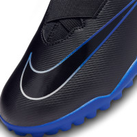 Nike Zoom Mercurial Vapor 15 Academy Laceless Turf Football Shoes (TF) Kids Black Blue