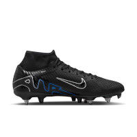 Nike Zoom Mercurial Superfly 9 Academy IJzeren-Nop Voetbalschoenen (SG) Anti-Clog Zwart Blauw Wit