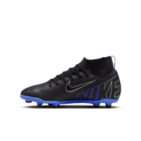 Nike Mercurial Superfly 9 Club Grass/Artificial Grass Football Shoes (MG) Kids Black Blue White