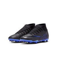 Nike Mercurial Superfly 9 Club Grass/Artificial Grass Football Shoes (MG) Kids Black Blue White