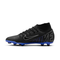 Nike Mercurial Superfly 9 Club Grass/Artificial Grass Football Shoes (MG) Black Blue White