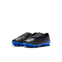 Nike Mercurial Vapor 15 Club Velcro Gras / Kunstgras Voetbalschoenen (MG) Kleuters Zwart Blauw Wit