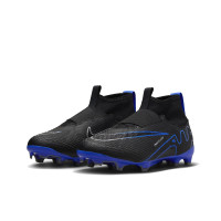 Nike Zoom Mercurial Superfly 9 Pro Veterloze Gras Voetbalschoenen (FG) Kids Zwart Blauw Wit