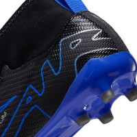 Nike Zoom Mercurial Superfly 9 Pro Veterloze Gras Voetbalschoenen (FG) Kids Zwart Blauw Wit