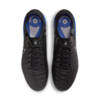 Nike Tiempo Legend 10 Elite IJzeren-Nop Voetbalschoenen (SG) Anti-Clog Zwart Blauw
