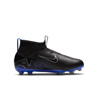 Nike Zoom Mercurial Superfly 9 Academy Veterloze Gras / Kunstgras Voetbalschoenen (MG) Kids Zwart Blauw Wit