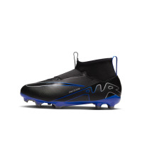 Nike Zoom Mercurial Superfly 9 Academy Veterloze Gras / Kunstgras Voetbalschoenen (MG) Kids Zwart Blauw Wit