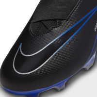 Nike Zoom Mercurial Superfly 9 Academy Laceless Grass/Artificial Grass Football Shoes (MG) Kids Black Blue White