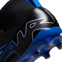 Nike Zoom Mercurial Superfly 9 Academy Laceless Grass/Artificial Grass Football Shoes (MG) Kids Black Blue White