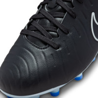 Nike Tiempo Legend 10 Academy Grass/Artificial Grass Football Shoes (MG) Kids Black Blue