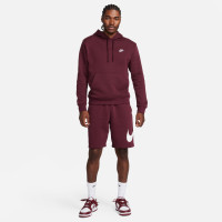 Nike Sportswear Club Hoodie Fleece Burgundy White