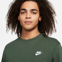 Nike Sportswear Club Crew Sweater Fleece Dark Green White
