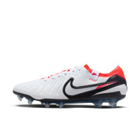 Nike Tiempo Legend Elite 10 Gras Football Shoes (FG) White Black Bright Red