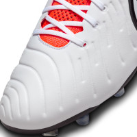 Nike Tiempo Legend Elite 10 Gras Football Shoes (FG) White Black Bright Red