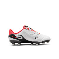 Nike Tiempo Legend Academy 10 Grass/Artificial Grass Football Shoes (MG) Kids White Black Bright Red