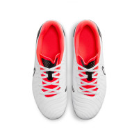 Nike Tiempo Legend Academy 10 Grass/Artificial Grass Football Shoes (MG) Kids White Black Bright Red
