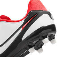 Nike Tiempo Legend Academy 10 Grass/Artificial Grass Football Shoes (MG) Kids White Black Bright Red