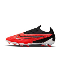 Nike Phantom Elite GX Gras Voetbalschoenen (FG) Felrood Zwart Wit