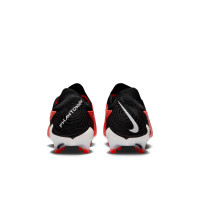 Nike Phantom Elite GX Gras Voetbalschoenen (FG) Felrood Zwart Wit