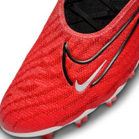 Nike Phantom Elite GX Gras Voetbalschoenen (FG) Felrood Zwart Wit
