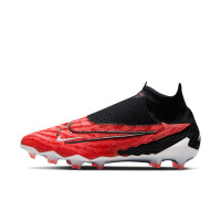 Nike Phantom GX Elite DF Gras Voetbalschoenen (FG) Zwart Felrood Wit