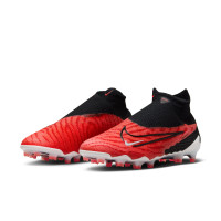 Nike Phantom GX Elite DF Gras Voetbalschoenen (FG) Zwart Felrood Wit
