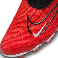 Nike Phantom GX Elite DF Gras Voetbalschoenen (FG) Zwart Felrood Wit