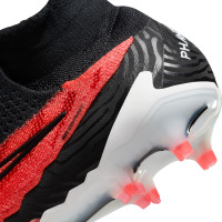 Nike Phantom GX Elite DF Gras Voetbalschoenen (FG) Zwart Felrood Wit