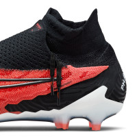 Nike Phantom GX Elite DF Gras Voetbalschoenen (FG) Zwart Felrood Wit