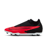 Nike Phantom GX DF Club Gras / Kunstgras Voetbalschoenen (MG) Felrood Zwart Wit