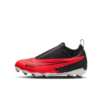 Nike Phantom GX DF Academy Gras / Kunstgras Voetbalschoenen (MG) Kids Zwart Felrood Wit